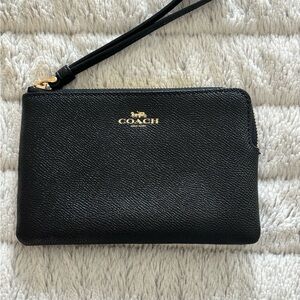 Coach Black Leather Wristlet